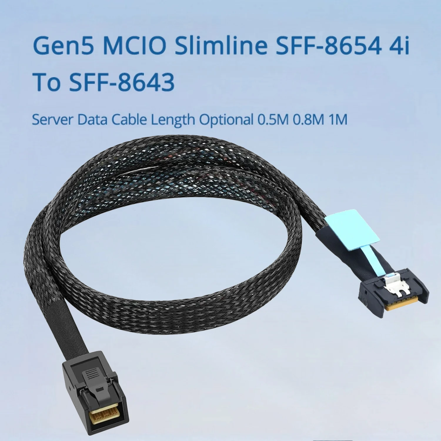 

Brand New PCIE GEN5 Slimline SFF-8654 MCIO 4I 4X 38-Pin to SAS HD SFF-8643 Support PCIe Gen5 Server Adapter Cable 0.5m 0.8m 1m