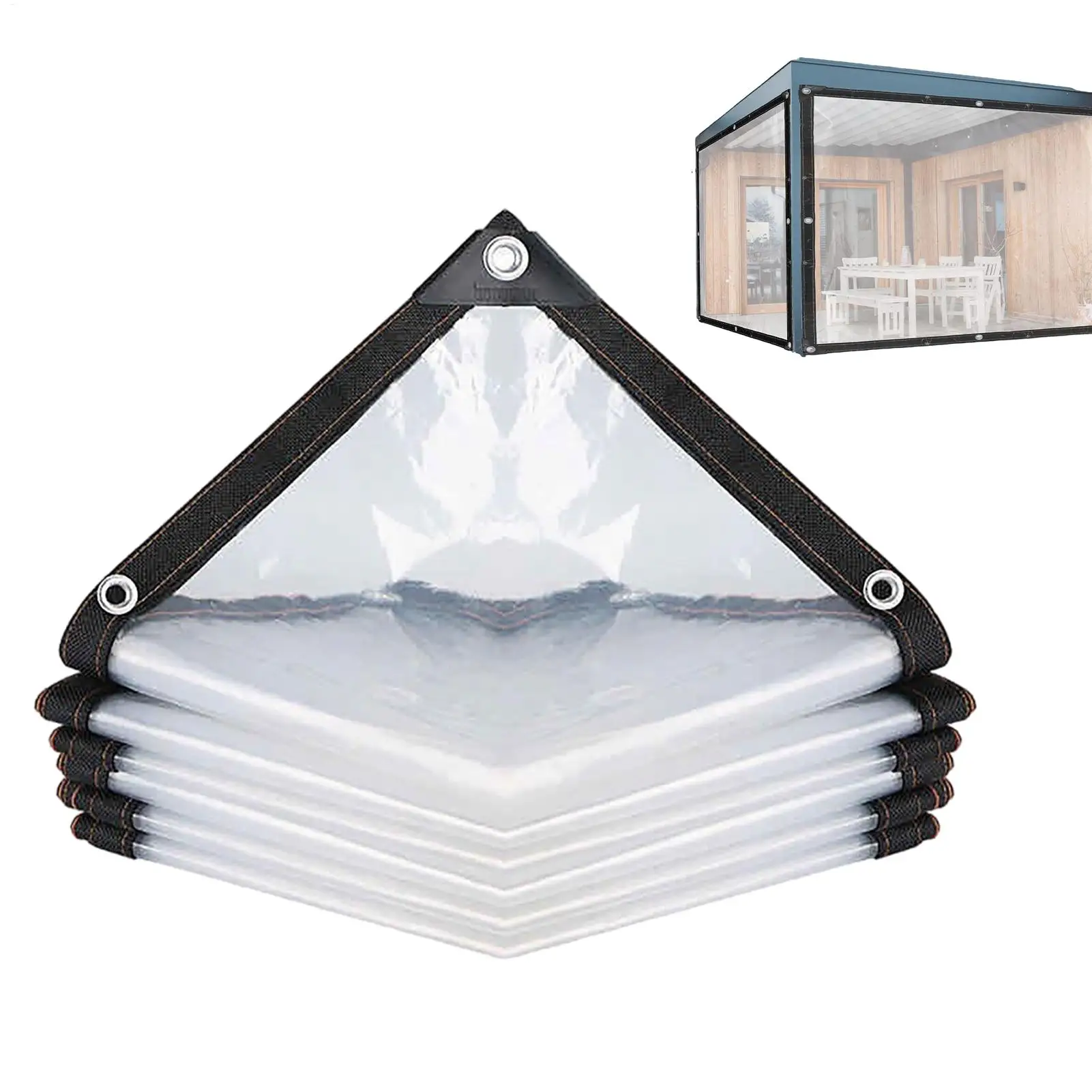 

Clear Heavy Duty Tarp Clear Waterproof Tarp Transparent Enclosure Cover For Patio Porch Garden Greenhouse Enclosure Shelter