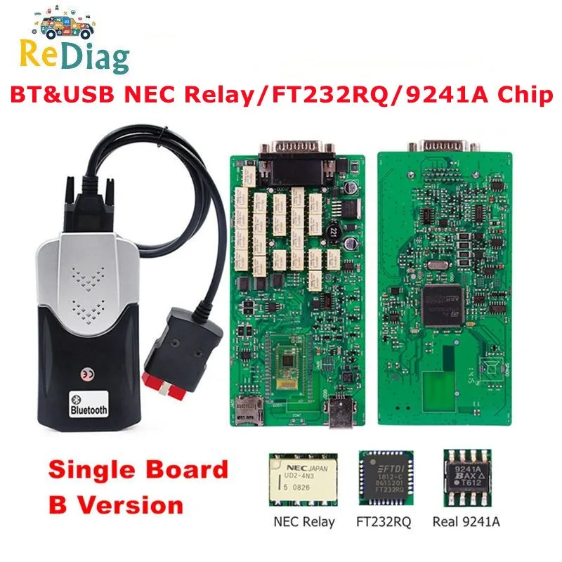 NEC Relays BT 4.0 VD150 TCS Pro V2021.11 Single PCB Board Bluetooth V2020.23 Free Keygen Works Cars/Trucks Multidiag Pro+