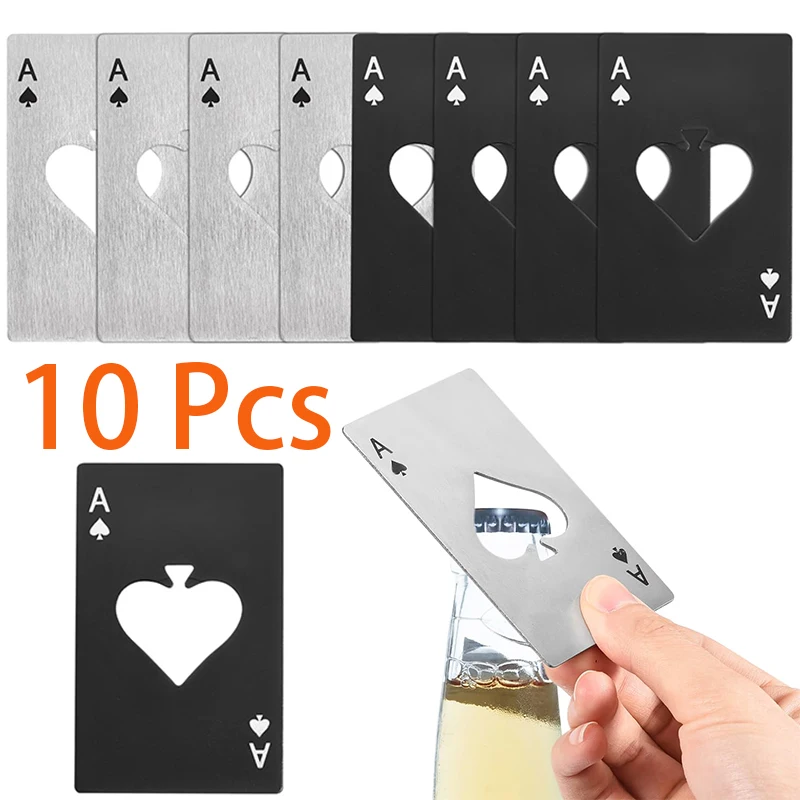 

10Pcs Card Bottle Opener Poker Groomsmen Wallet, Stainless Steel Beer Bottle Opener for Wallet and Pocket