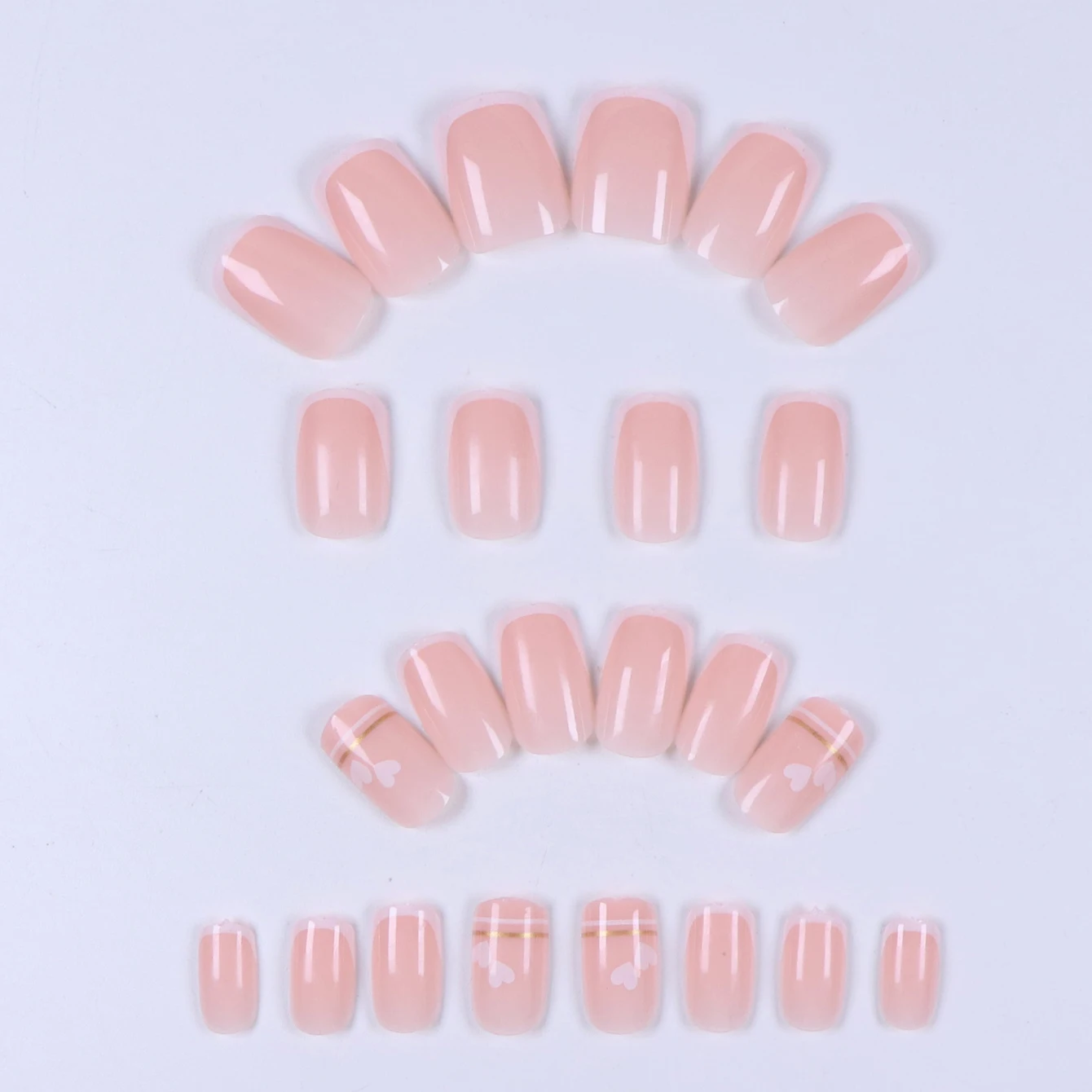 24 Stück: Verschönern Sie Ihren Look mit weißen, französischen, kurzen, quadratischen Kunstnägeln, 1 Stück Nagelfeile & 1 Stück Nagelkleber-Aufkleber-Set. – Detail 32