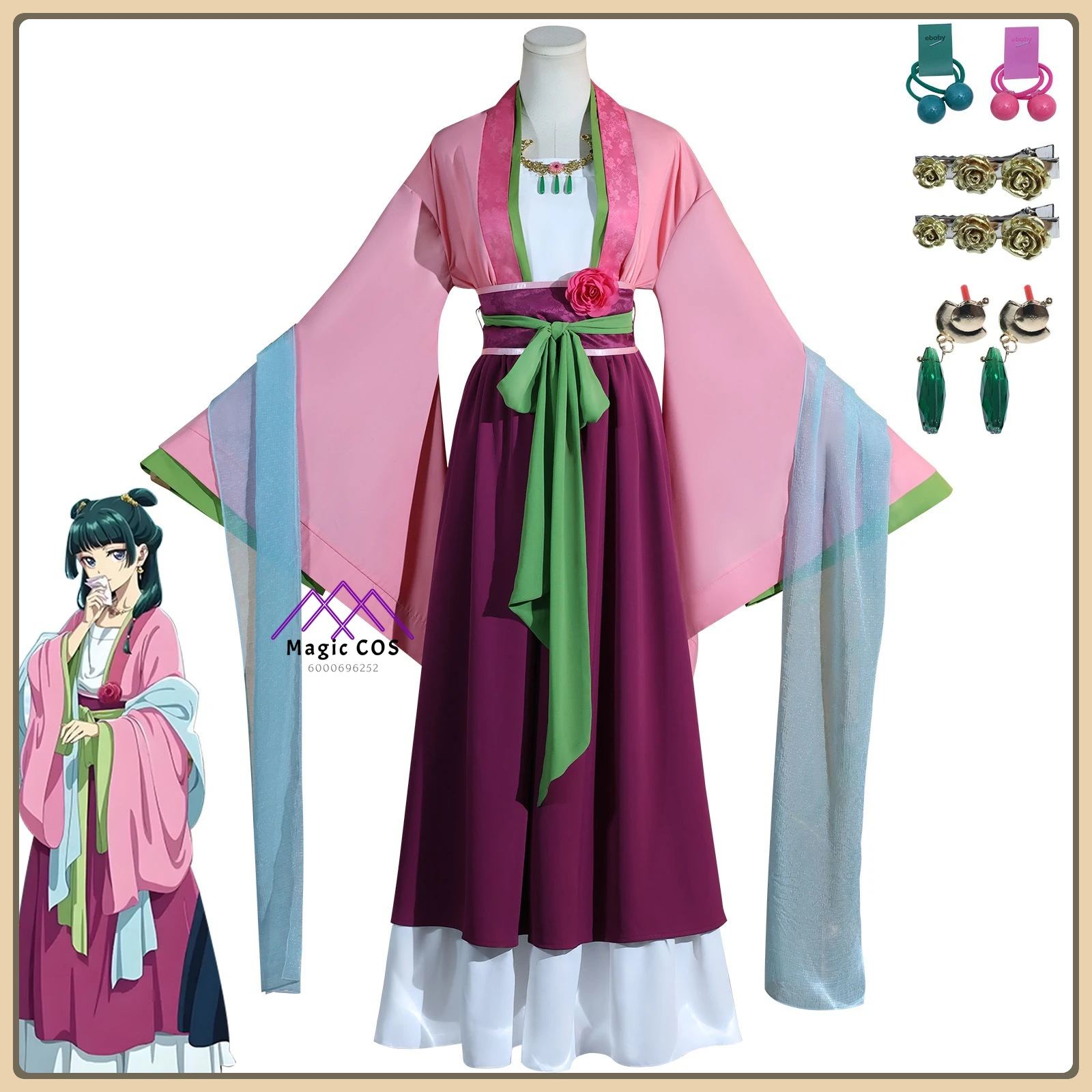 

The Apothecary Diaries Cosplay Costume Cat Paw Embroidery Hanfu High Quality Full Set Anime Outfit for Women Comic Con Party