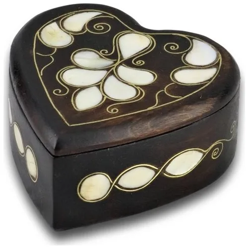 Morya Wooden Pearl Inlaid Ring Jewelry Box