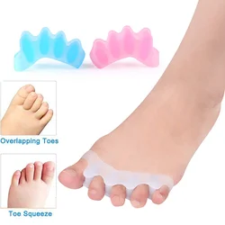 4Pcs=2Pairs Child Silicone Gel Thumb Corrector Bunion Foot Toe Hallux Valgus Protector Separator Finger Straightener Adjuster