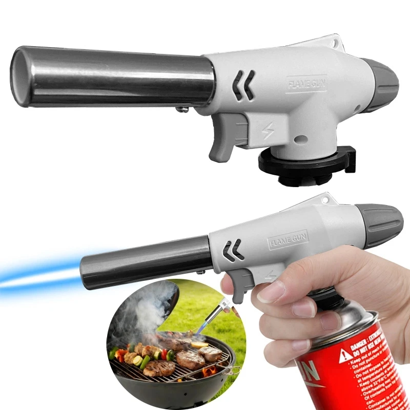 Torch Cooking AutoIgnition Butane Gas Welding-Burner Welding Gas Burner Flame Gas Torch Flame Gun Blow for BBQ Camping Cooking