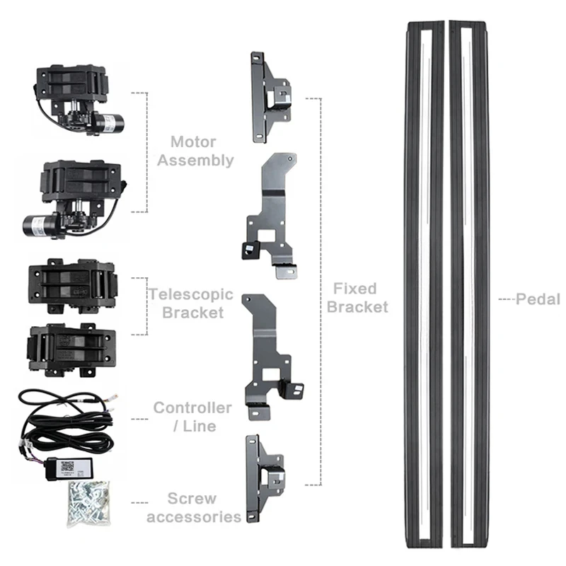 Electric Running Boards Retractable Aluminum Alloy Neon LED Light Automatic Power Side Step For CR-V 2022+ With Carry Bag