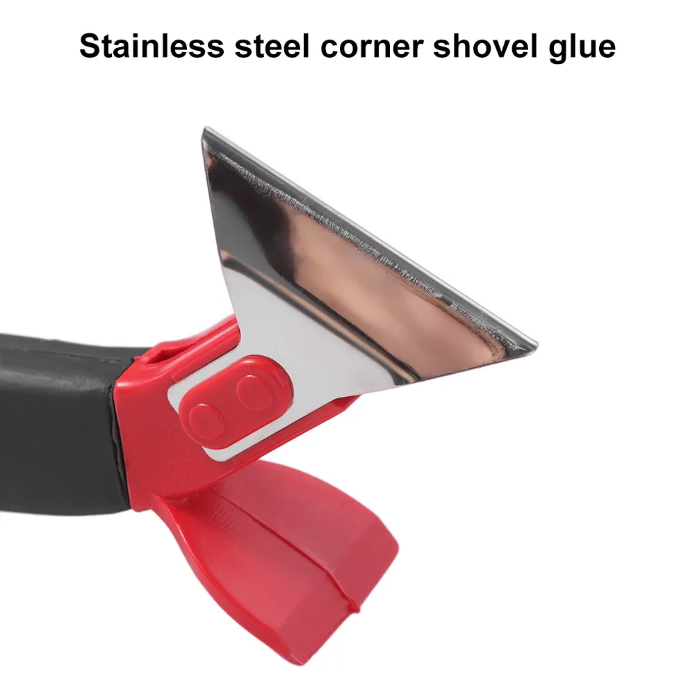 Herramienta de calafateo 3 en 1 para llenado de huecos, raspador de pegamento con agarre ergonómico multifunción, tablero de espolvoreado duradero de acero inoxidable para baño