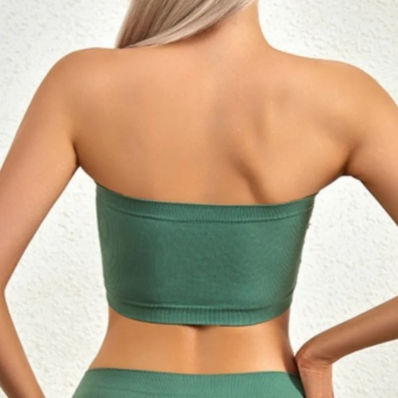 Strapless Tube Top Seamless Ribbed Bras Non-Wire Bandeau Bra Women Crop Top Ladies Sexy Underwear Removable Pads Intimates M-XL view 3