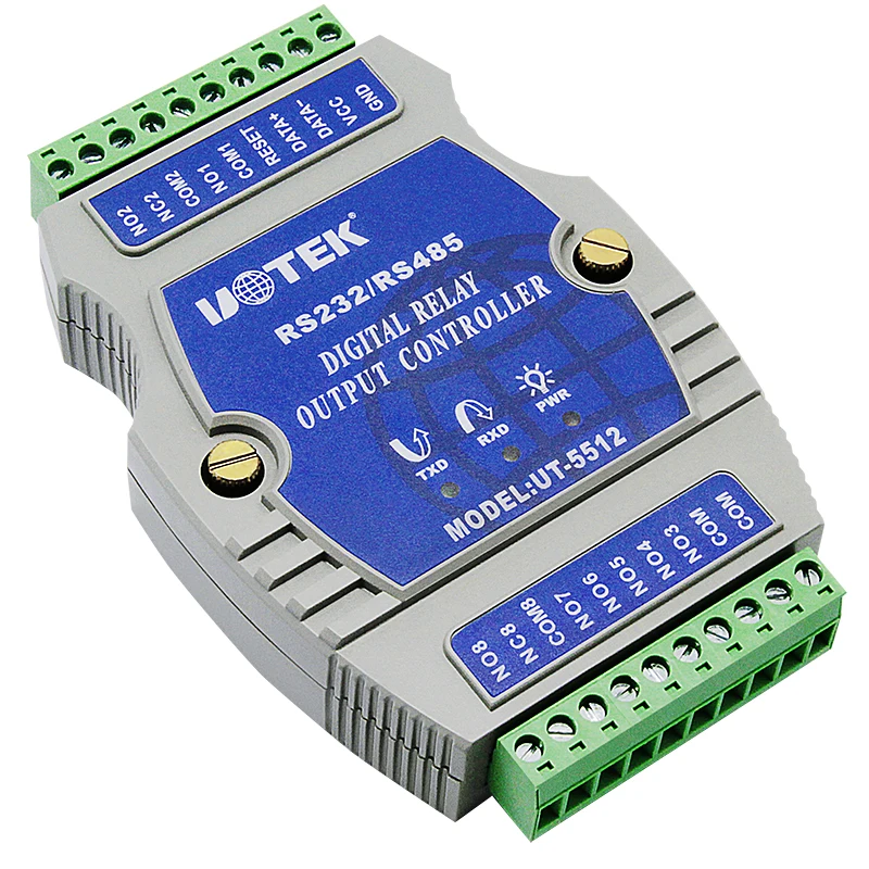 Uotek 8 kanal digital i/o controller RS-485 opto-elektronische isolierung eingang relais ausgang io adapter UT-5512