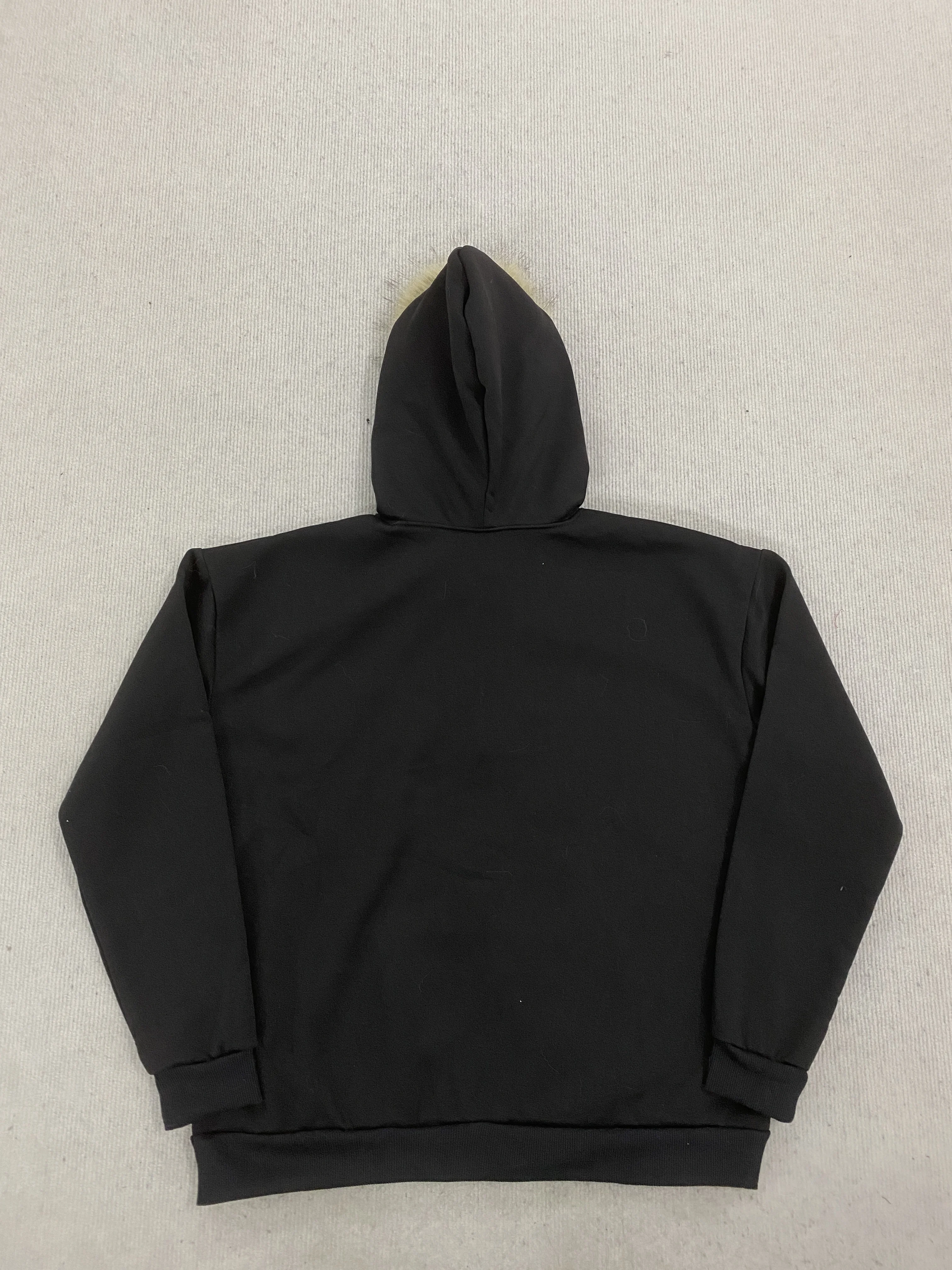 Kapuzenpullover mit Kunstfellkragen und Reißverschluss, Totenkopf-Kreuz-Print, Retro-Oversized-Gothic-Streetwear, Punk-Langarmjacke – Detail 11