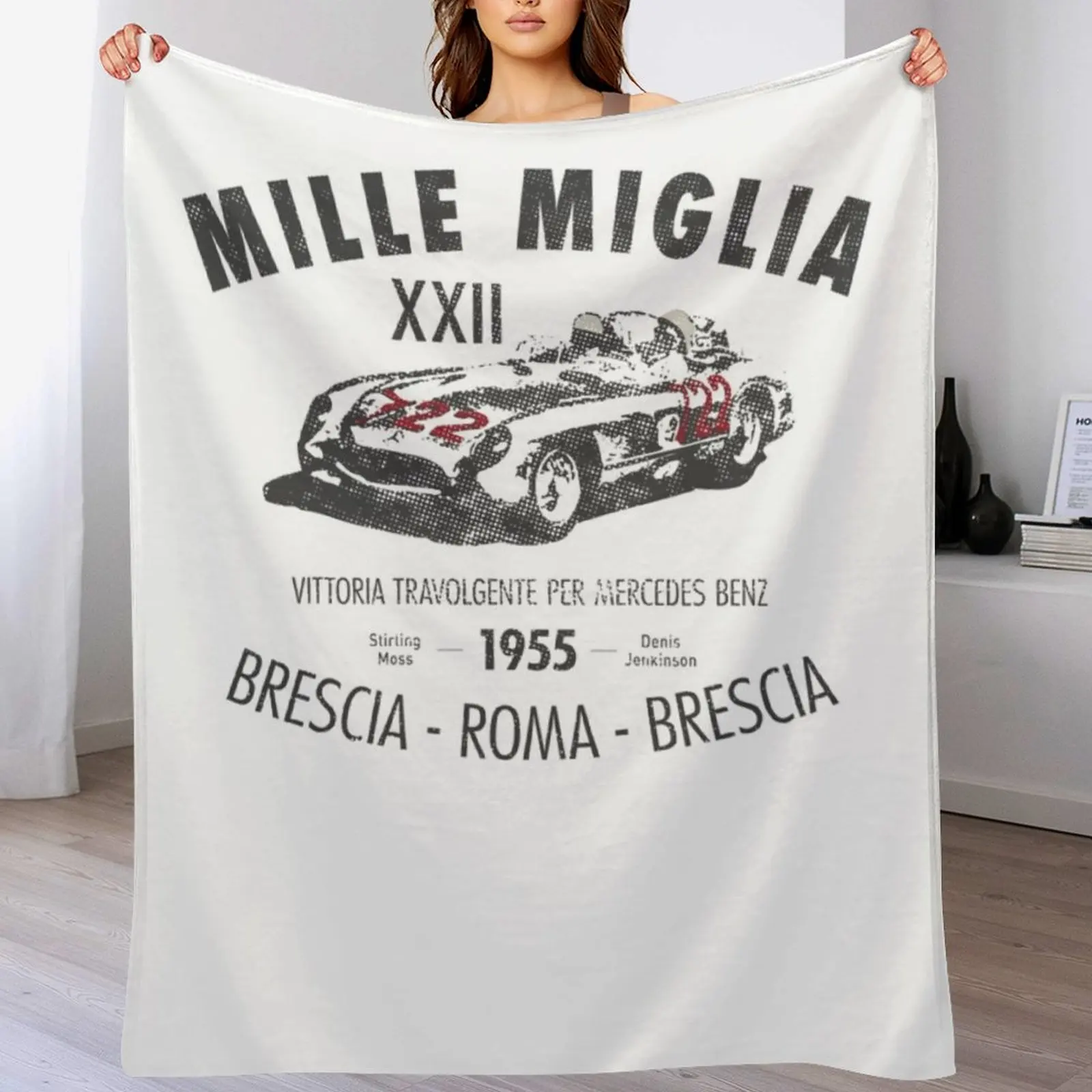 

Mille Miglia 1955 Throw Blanket Flannel Fabric Kid'S For Sofa Thin Blankets For Sofas Blankets