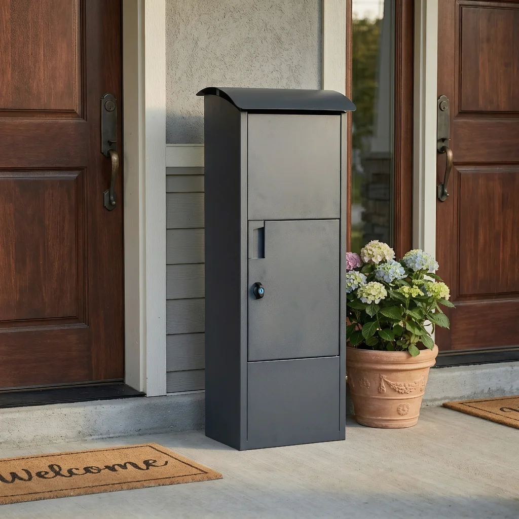 Heavy Duty Steel Parcel Drop Box Key Lockable Garden Mailbox for Secure Package Delivery Metal Parcel Box