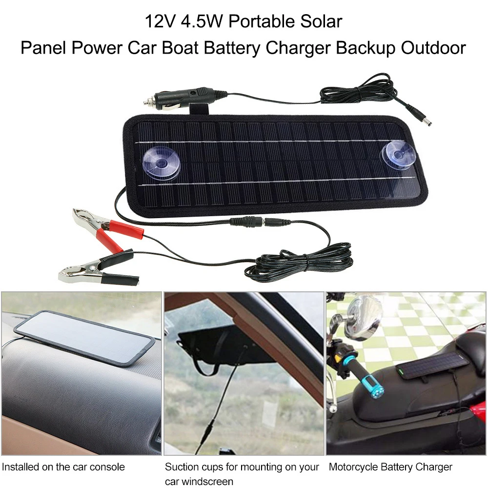 Cargador Solar portátil de 20W y 12V, batería de coche, motocicleta, patada, Scooter, paneles solares monocristalinos, cargador para coche, RV, furgoneta, barcos