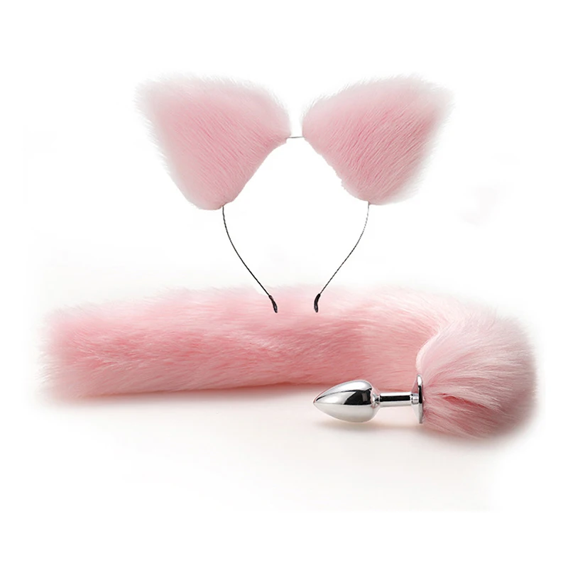 Metal Plush Rabbit Fox Tail Anal Plug Prostate Massager Butt Plug Rabbit Ear BDSM Anus Stimulate Adult Sex Erotic Accessories