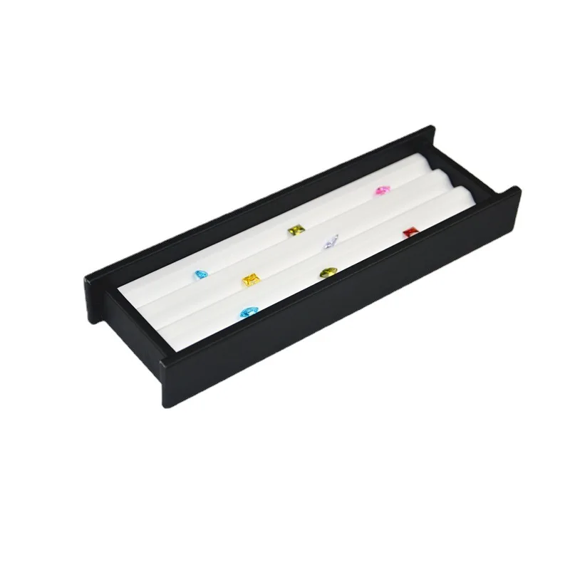 PU Leather Bare Stone Gemstone Jewelry Box Magnet Stone Storage Display Box Gem Display Counter Exhibition Lid V Groove Box