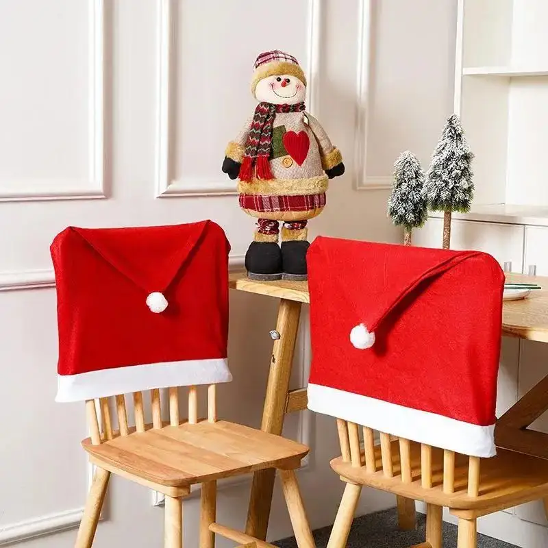 2026 New Christmas Red Non‑Woven Dining Chair Cover Xmas Chair Slipcover For Home Dinner Party Table Holiday Decoration Supplies