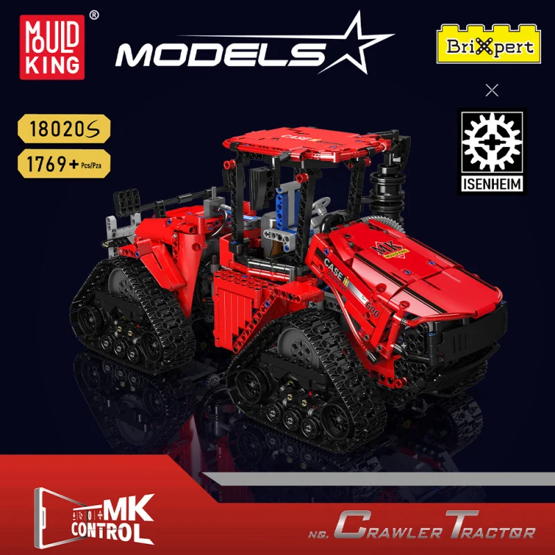 

MOLD KING 18020, техническая модель гусеничного трактора с дистанционным управлением, вездеход, обучающий грузовик, строительные блоки, игрушки для детей