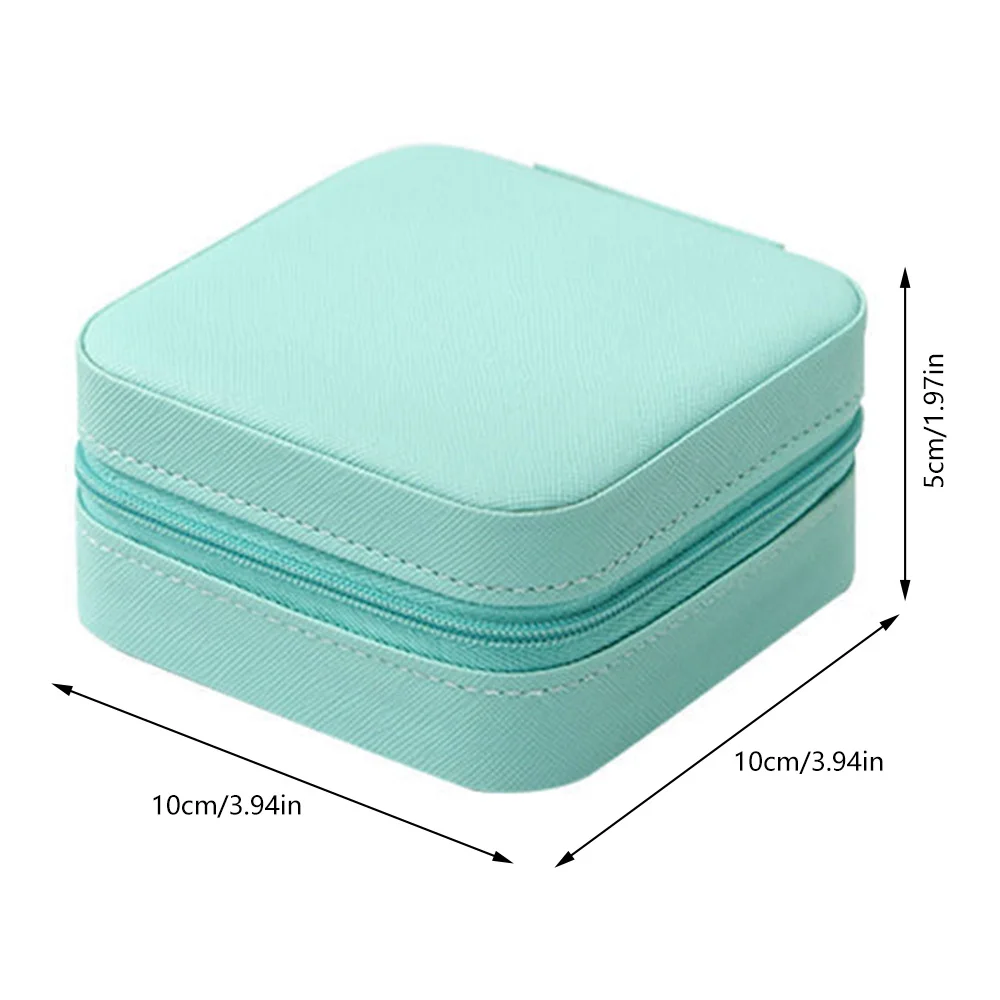 2023 Portable Jewelry Box Jewelry Organizer Display Travel Jewelry Case Boxes PU Storage Zipper Ring Case Jewelry Storage Box