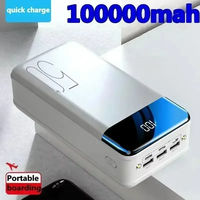 2024 new  universal 5V2.1a fast charging 100000 mAh large capacity power bank fast charging mobile power bank