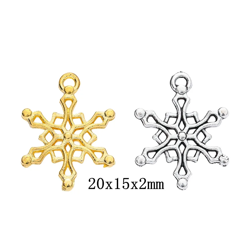 

60pieces (snowflake) vintage zinc alloy charm metal pendant DIY jewelry discovery making accessories2220