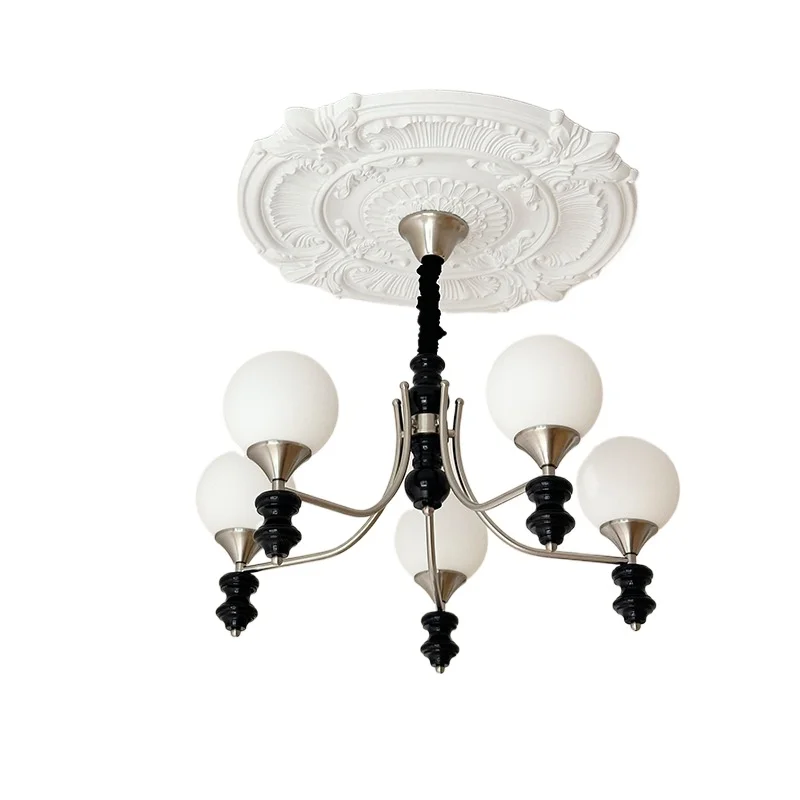 

French solid wood bedroom Bauhaus magic bean chandelier American retro master bedroom lamp