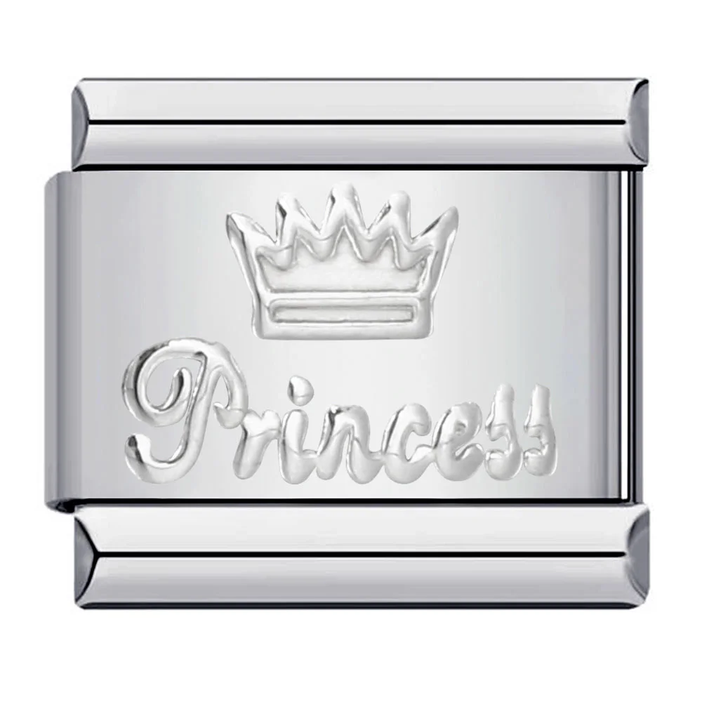 Einfache, farbenfrohe italienische Charm-Verbindungsperlen in Kronenform, passend für 9-mm-Edelstahlarmbänder, zum Selbermachen, modischer Schmuck für Damen und Herren. – Detail 6