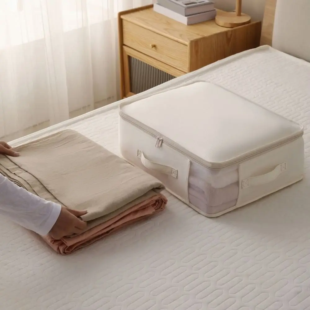 Visible Bed Sheet Storage Bag Folding Large Capacity Clothes Quilt Storage Bag Dust-proof with Handle Moving Packing Bag