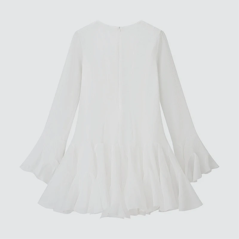 Gaun Pesta Manis Model Slim Fit Lengan Panjang Desain Niche untuk Usia 2025, Gaun Peri Bar Mitzvah Prancis, Bodystocking