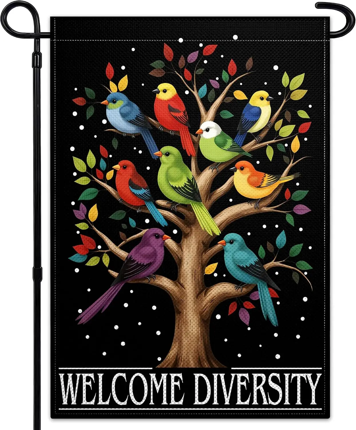 Welcome Diversity Garden Flag for Outside 12x18 Pride Kindness Peace Yard Flags Double Sided Vertical Lgbtq Decor for Outdoo uui