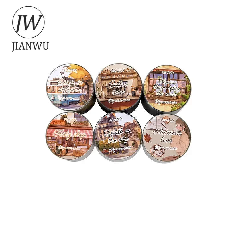 JIANWU 60mm*200cm City Wanderer Series Literary Character Landscaping Material Collage PET Tape Creative DIY Journal Stationery