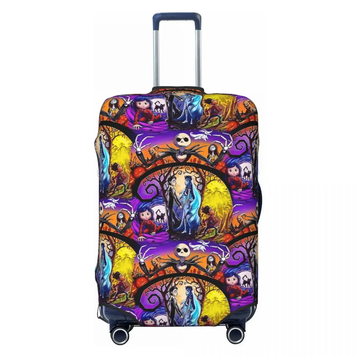 

Custom Nightmare Before Christmas Cartoon Luggage Cover Funny Hot Suitcase Protector Covers Suit For 18-32 inch