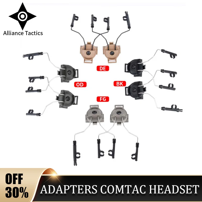 

Tactic Comtac sordin Headset Helmet Adapter Fast Rail Mounts headphone Holder Set