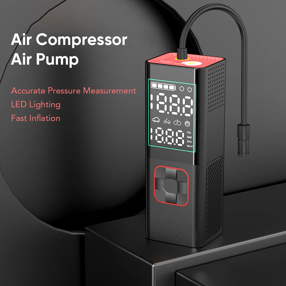 Air Pump Tire Inflator Air Compressor 160PSI Portable Pump For Car 10000mAh LED Digital Display Car Electric Pump Portable