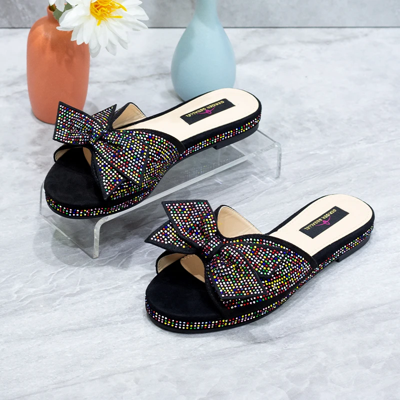 2023 Trendy Colorful Slides for Women New Classic Design Sandals Italian Style Lady Shoes Low Heel Summer Mules Comfy Sandals