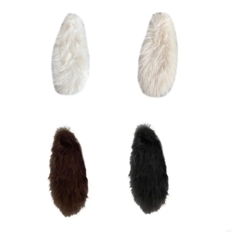 

39BC Removable Furry Rabbit Ears Clip On and Headwear Removable Ear Designs Hairpieces Headwear for Costume Parties