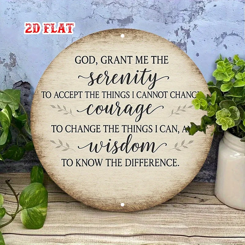2D Flat  Prayer Round , Motivational Insights Metal T - Gratitude Forumula Rustic Metal Wall Art, Wall Decor Signs for Home