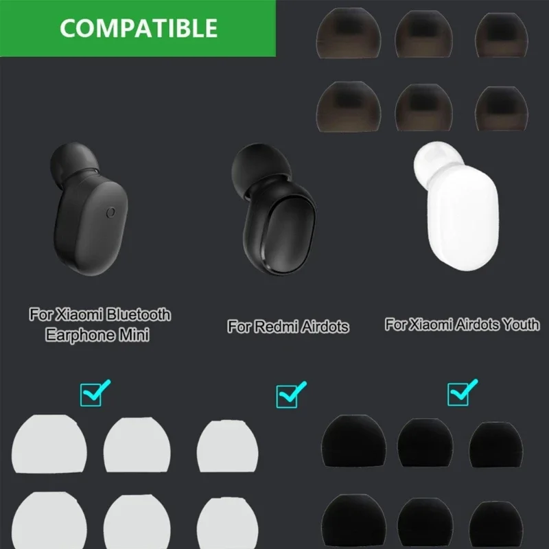 Ujung silikon pengganti untuk Airdots earbud olahraga earphone In-Ear bantalan telinga isolasi kebisingan antiselip