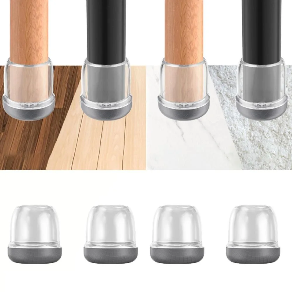8 Pcs Non-slip Chair Leg Protector Pad Wear-resistant Thickened Chair Leg Silent Mat Avoid Sticky Hair Resilient Chair Leg Cover
