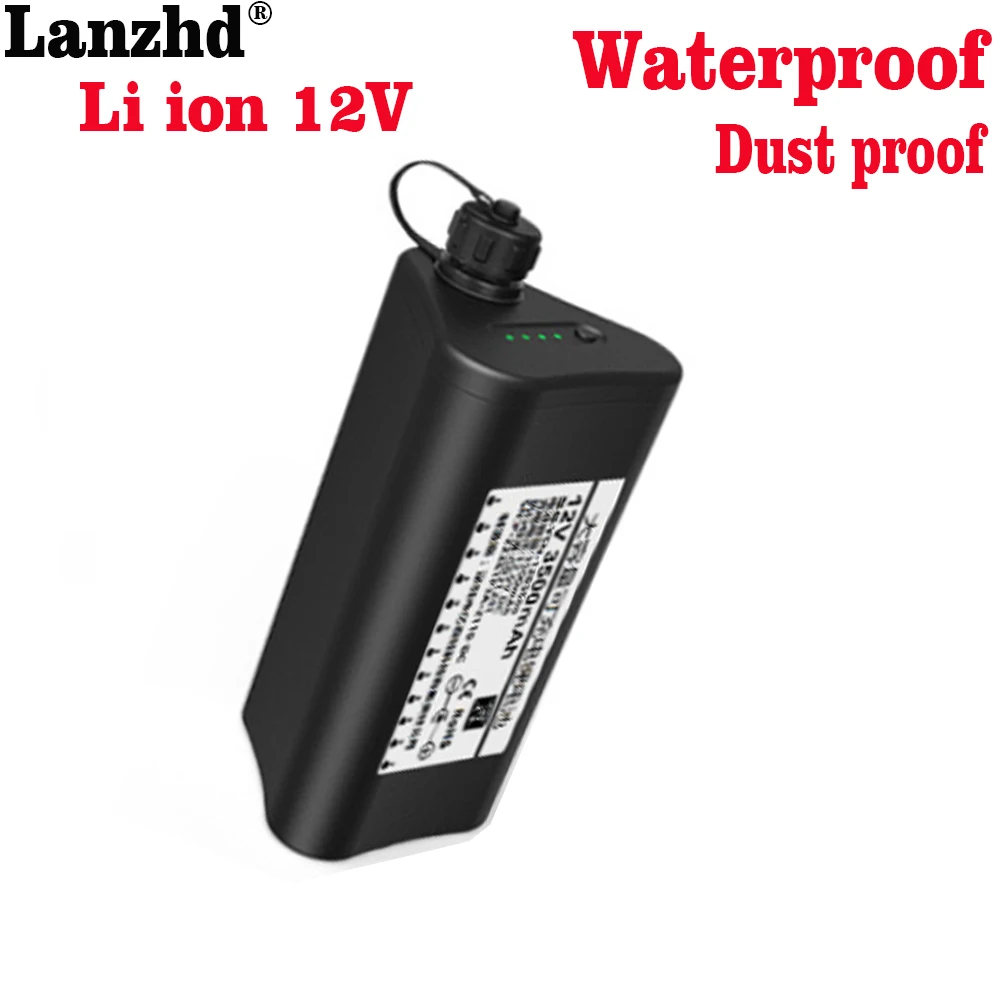 Dust proof 18650 IP67 waterproof battery 12V Lithium Li ion Battery pack large capacity 3500mAh For outdoor sound lighting