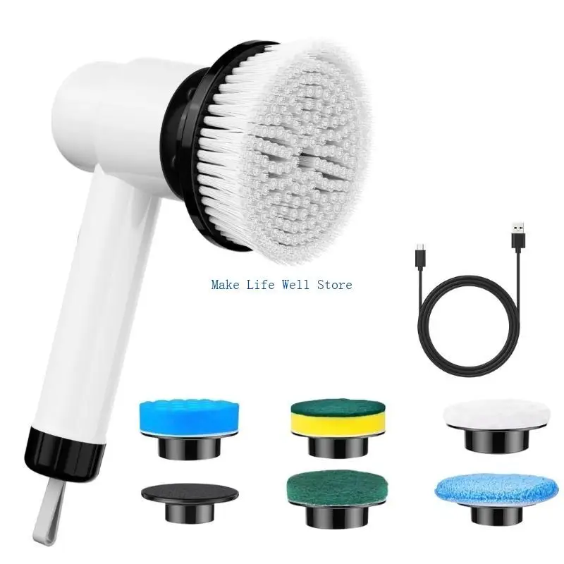  Electric Tool Scrubber 248Min Continuous Use Brush Head Display Detachable Battery Cleaning System