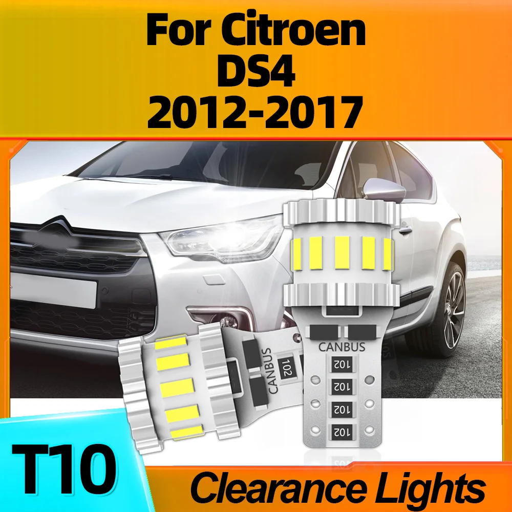 

2Pcs LED Clearance Light Auto Lamp Bulbs W5W T10 Canbus No Error White 6000K For Citroen DS4 2012 2013 2014 2015 2016 2017