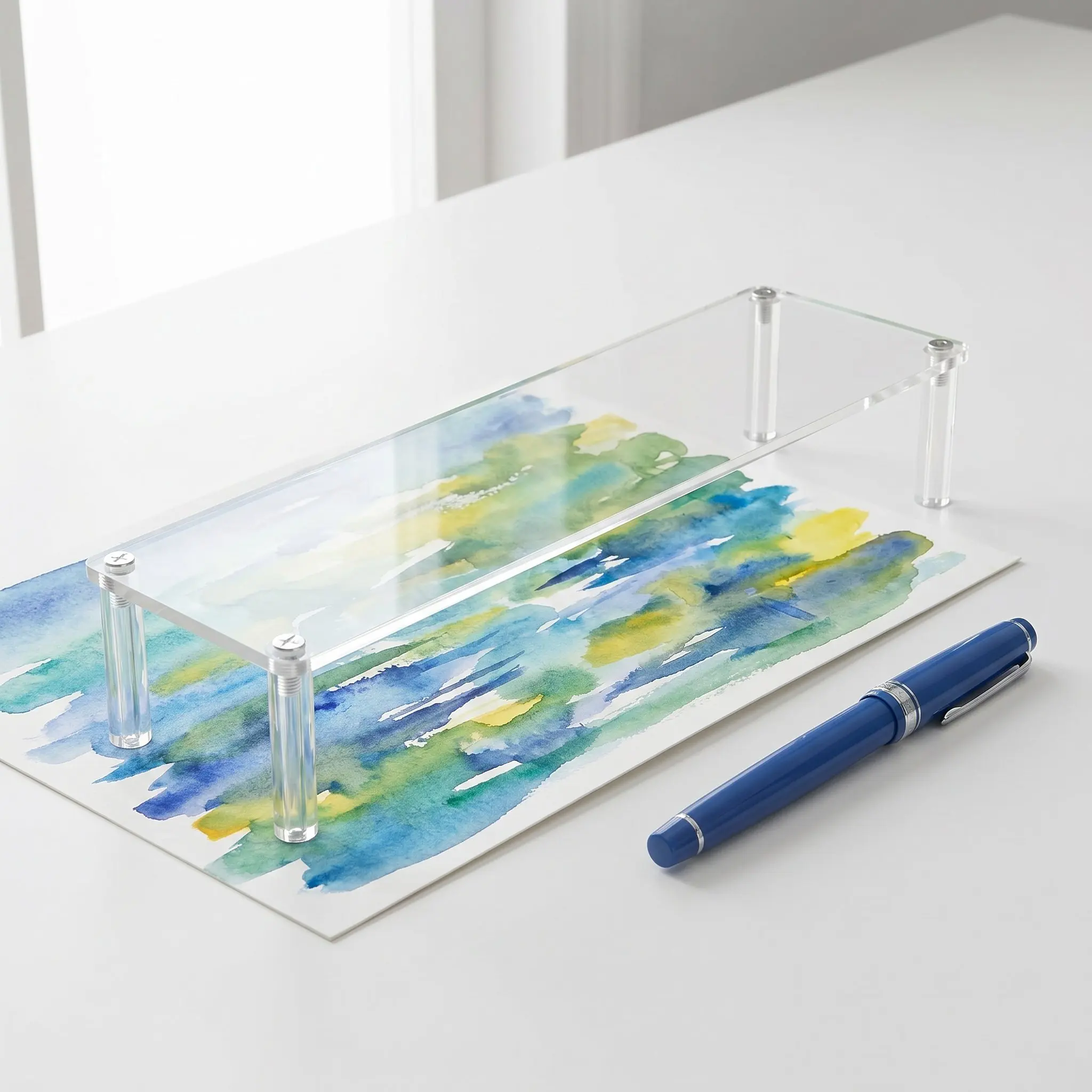 2Pcs Transparent Acrylic Hand Rest Bridge Artist Leaning Support Hand Stabilizer for Drawing Sketching Painting Aid for Steady