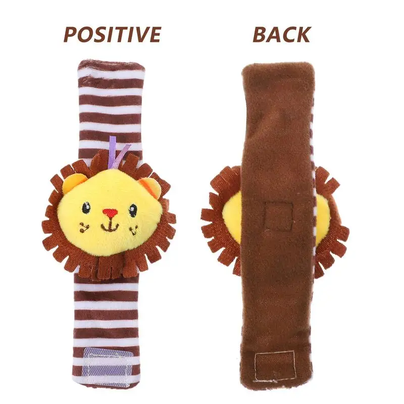 Animals Wrist Rattles Plush Soft Baby Animal Wristband Toys Funny Foot Rattles Toy Educational Baby Arm Hand Bracelet Rattle For