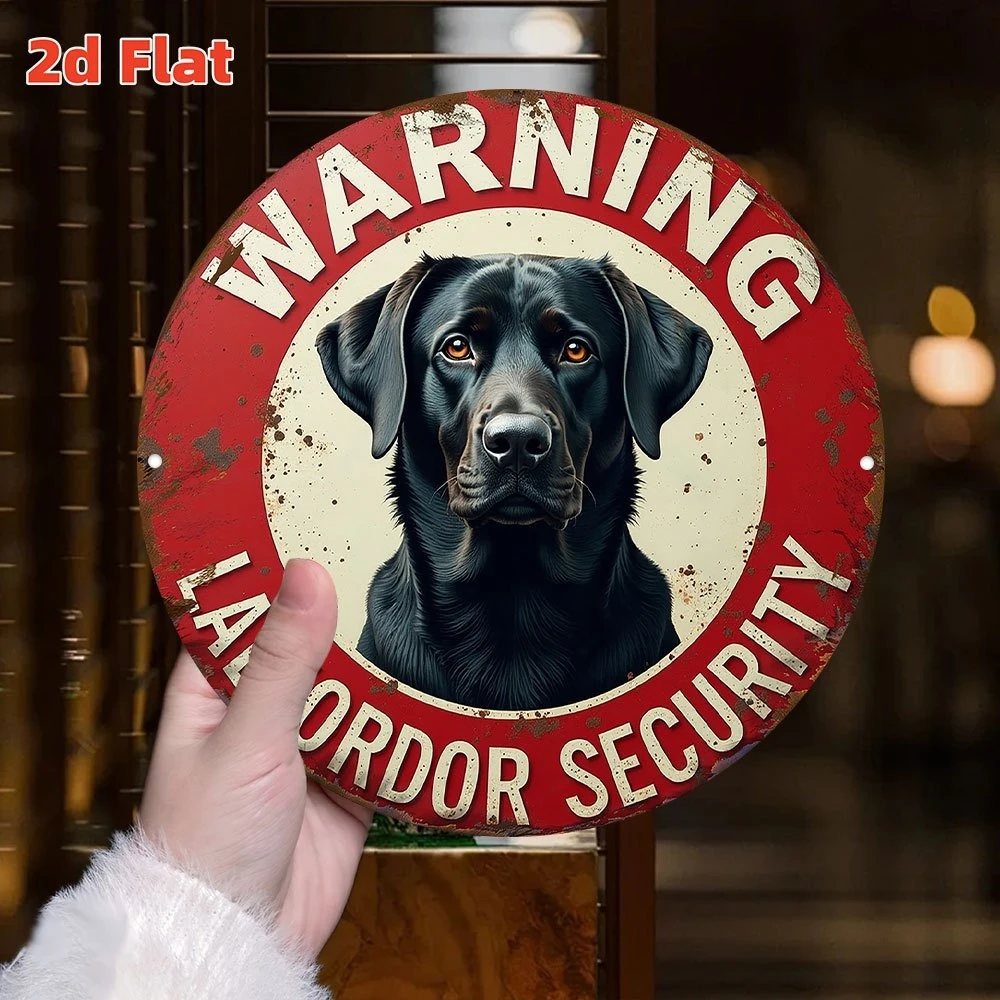 1pcs 8in 2D Planar Vigilant Staffordshire Bull Terrier Patrol Team Wooden Round Disc Color-Printed Black Police Dog Pendant Gift