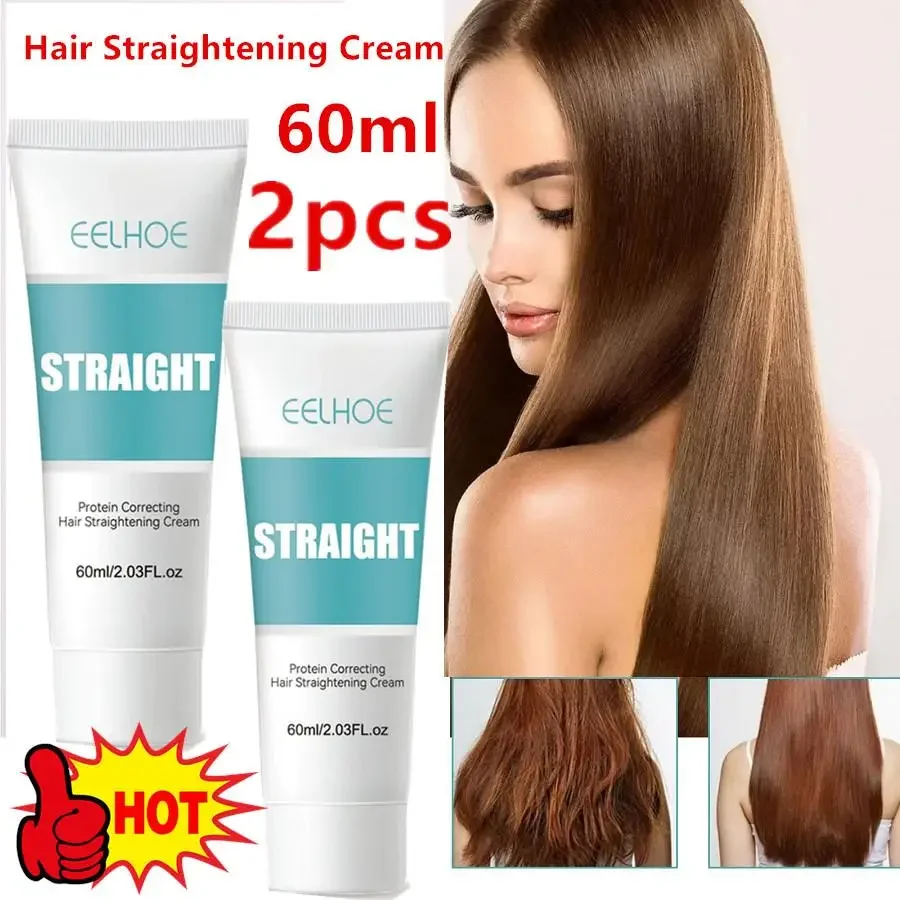 

2X 60ml Keratin Protein Correcting Hair Straightening Hair Cream Does Moisture And Easily Hurt Soften Replenish Hair Not Nutr