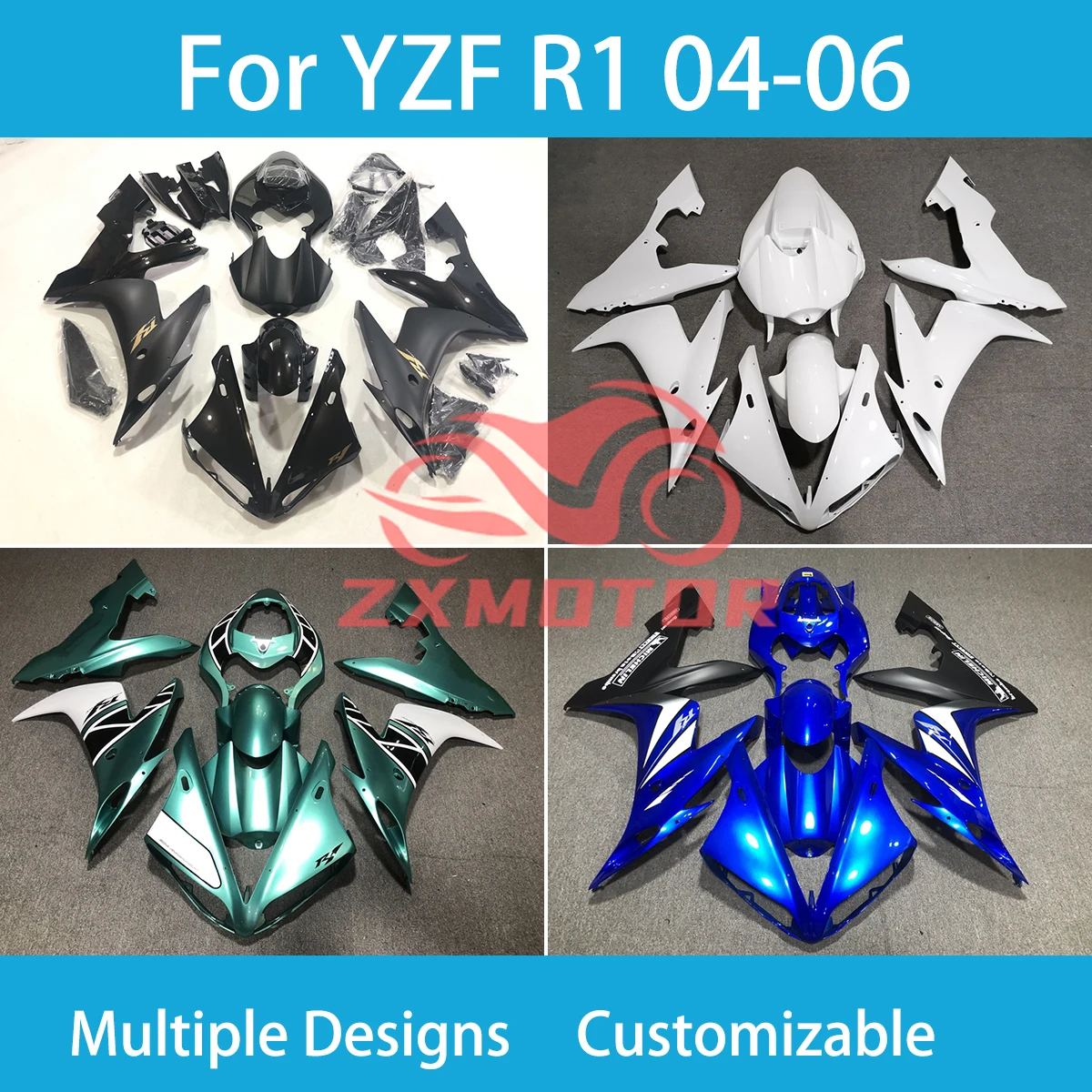 New Style Fairing Kit for Yamaha YZF R1 04 05 06 Motorcycle Accessories 100% Injection Fairings Cover Parts R 1 2004 2005 2006