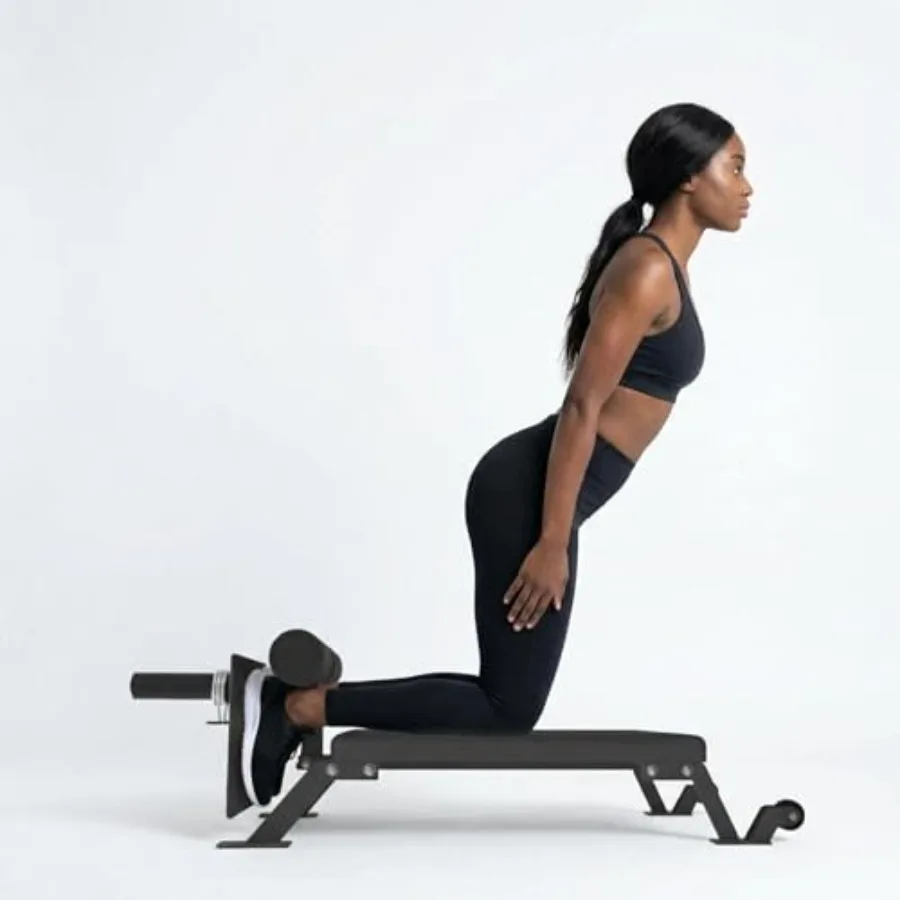

Тренажер для сгибаний Nordic Curl Machine, грузоподъемность 450 фунтов, усиленный, с толстой подушкой и колесами, регулируемый по высоте, для S-образных сгибаний.