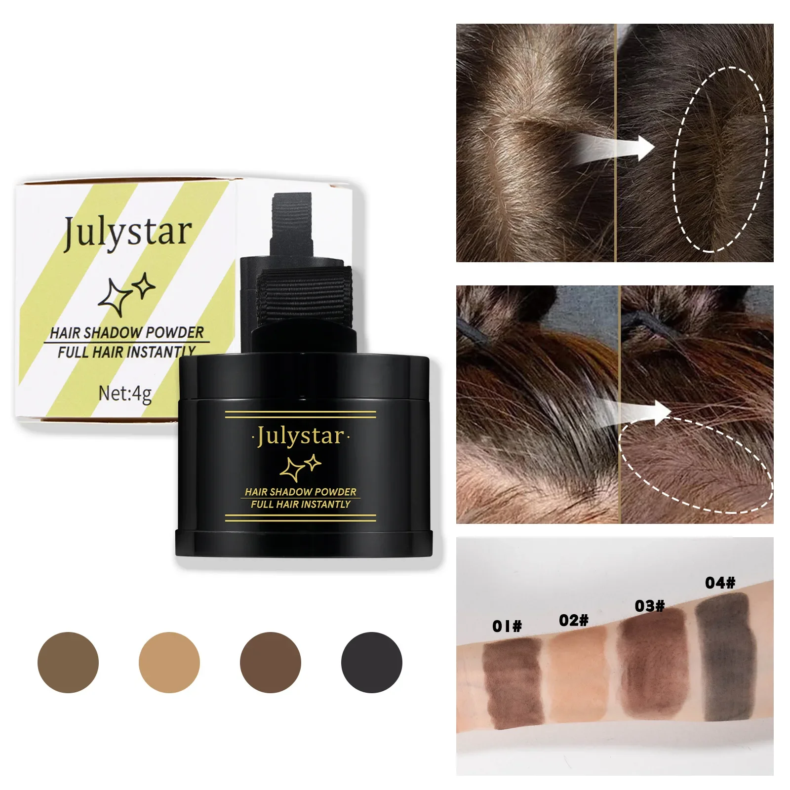 Julystar Filling Nose Shadow Powder Hairline Stirnfüller Side Shadow Repair Hairline Powder