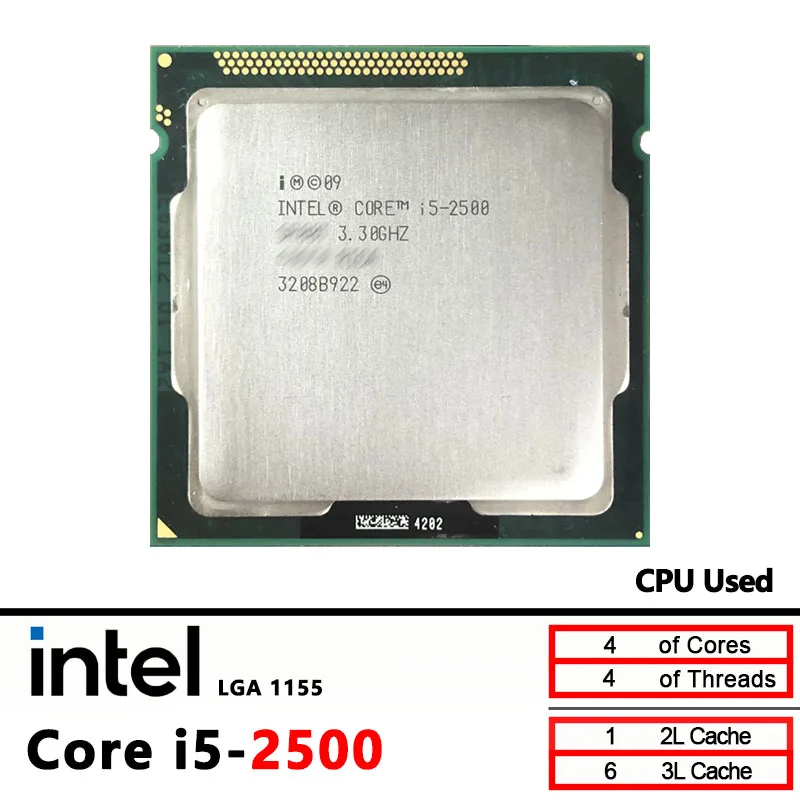 

Intel Core i5-2500 Used i5 2500 3.3 GHz Quad-Core Quad-Thread CPU 6M 95W LGA 1155