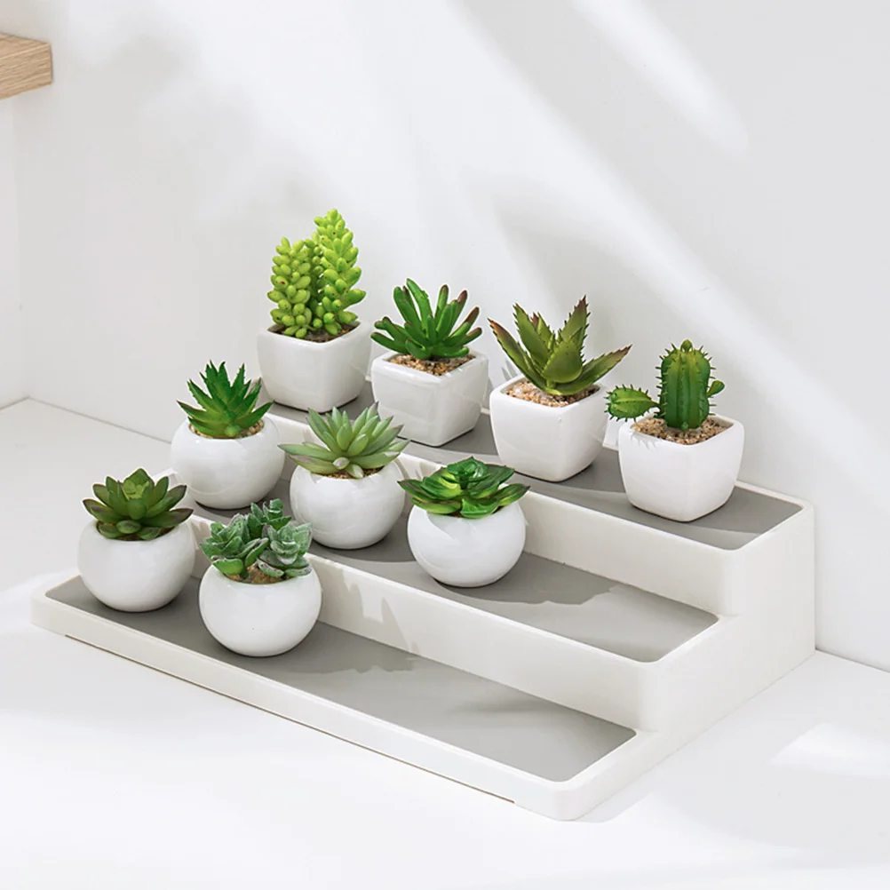 

3 Tier Spice Organizer Stepped Shelf Condiment Bottle Seasoning Stepped Shelf Organizer Desktop Unit Long Plastic